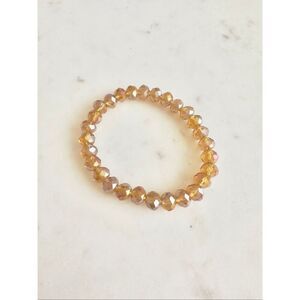 Gold champagne beaded stretch bracelet